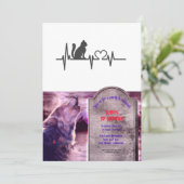 Love cat cardiogram – 背景色を選択 招待状 (スタンド正面)