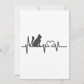 Love cat cardiogram – 背景色を選択 招待状 (裏面)