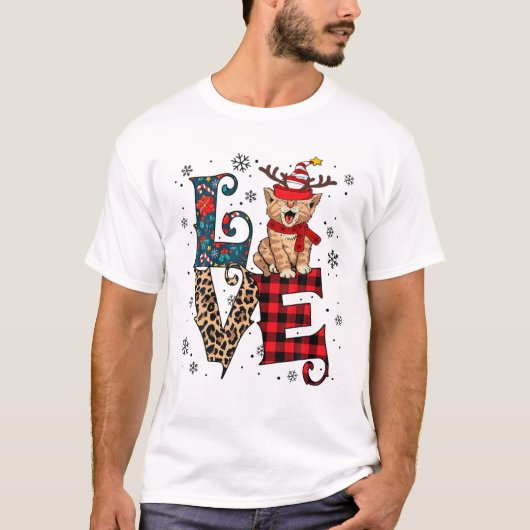 Love-Cat Christmas Tシャツ (正面)