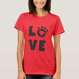 Love Cat Paw Heart Cute Kitty Design for Cat Moms Tシャツ