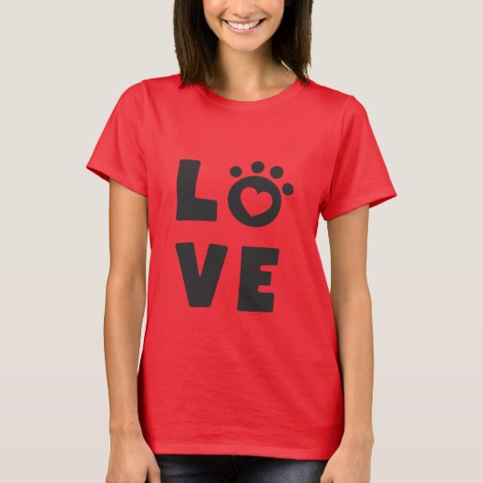 Love Cat Paw Heart Cute Kitty Design for Cat Moms  Tシャツ (正面)