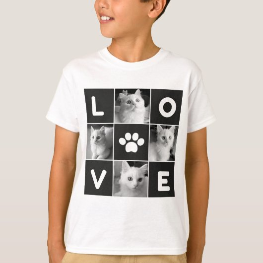 LOVE CAT Photo Collage KidsのTシャツ Tシャツ (正面)