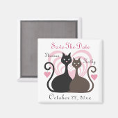 Love Cats カスタムSave The Date Magnet Square マグネット (正面/裏面)