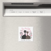 Love Cats カスタムSave The Date Magnet Square マグネット (インサイチュ (食洗機))