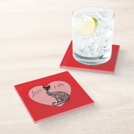 Love Cats Coaster ガラスコースター