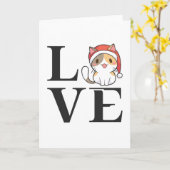 Love Cats - Santa Kitten カード (黄色い花)