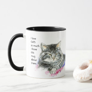 LOVE CATS so much iおもしろい引用文マグカップ マグカップ
