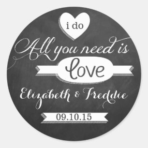 Love Chalkboardのコレクショ結婚ン ラウンドシール