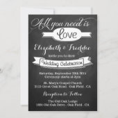 Love Chalkboardのコレクショ結婚ン 招待状 (正面)