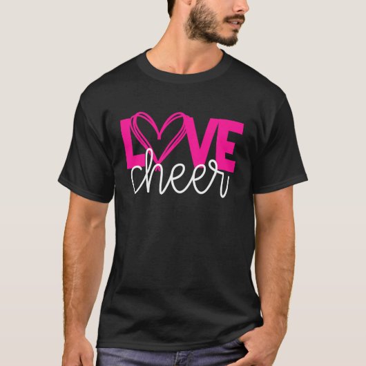 Love Cheer Cheerleading  for Her High School Footb Tシャツ (正面)