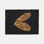 Love Cheetah Leopard Print Heart Valentines Day Gi フリースブランケット (正面(横))