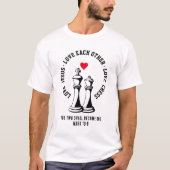 LOVE CHESS キング・クイーン・クリスチャン・カップル Tシャツ (正面)