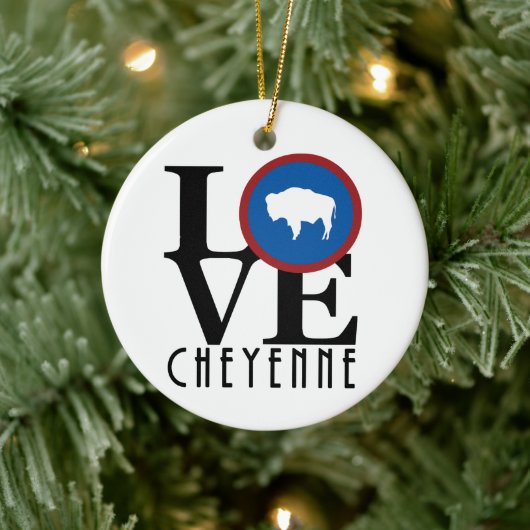 LOVE Cheyenne yoming セラミックオーナメント (ツリー)