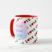 LOVE chic モダン 2パーソナライズされたのカスタム写真 マグカップ (正面左)