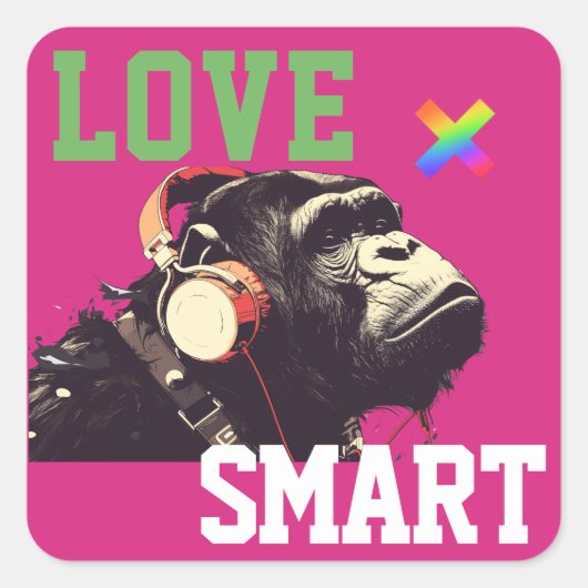 LOVE × CHIMPANZEE  - Custom スクエアシール (正面)