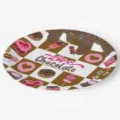 Love Chocolate" Sweet Treats Party Plates – Brown  ペーパープレート (アングル)