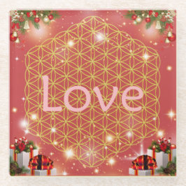 Love christmas gift ガラスコースター