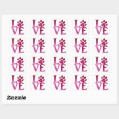 Love Classic Bright Pink スクエアシール (シート)