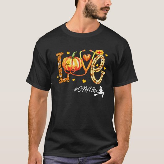 Love CNA Life Pumpkin Fall Autumn Thanksgiving Nur Tシャツ (正面)