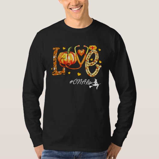 Love CNA Life Pumpkin Fall Autumn Thanksgiving Nur Tシャツ (正面)