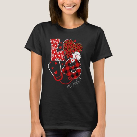LOVE CNA Nurising Assistant Valentine's Day看護 Tシャツ (正面)