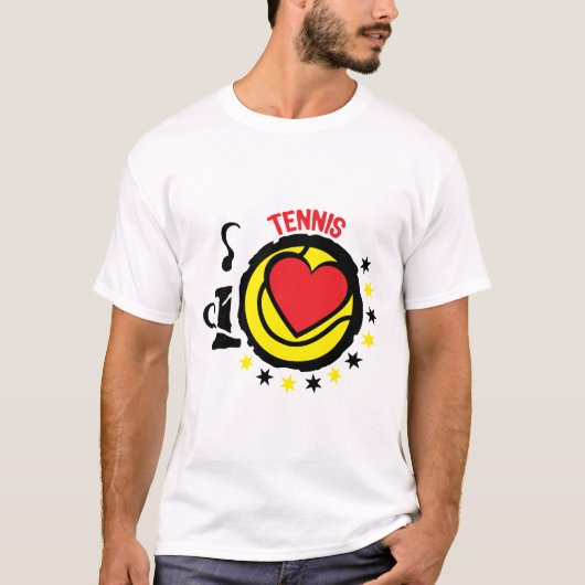 love coeur tennis etoile stars sport1 tシャツ (正面)