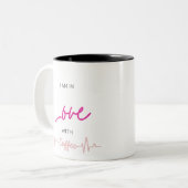 Love Coffee bold and trendy mug for coffee lovers  ツートーンマグカップ (正面左)