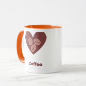 Love Coffee Heart Mug マグカップ (正面左)