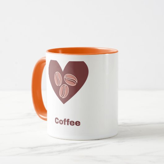 Love Coffee Heart Mug マグカップ (正面左)