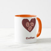 Love Coffee Heart Mug マグカップ (正面右)