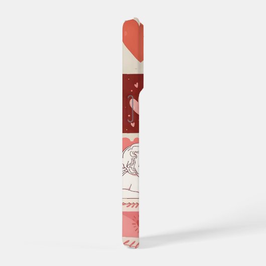 Love Collage Phone Case | Romantic Pink Aesthetic iPhoneケース (右側面)