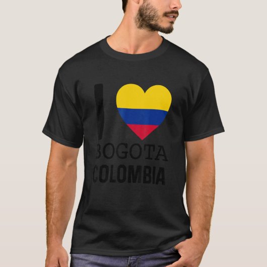 Love Colombia Bogotá Souvenir Flag Map Colombian C Tシャツ (正面)