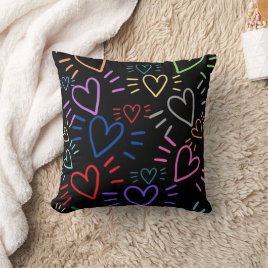 Love Colored Hearts クッション (ブランケット)
