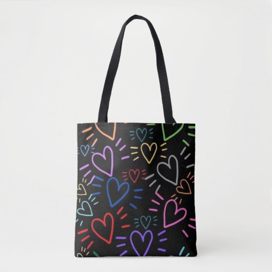 Love Colored Hearts トートバッグ (正面)