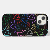 Love Colored Hearts iPhoneケース (裏面横)