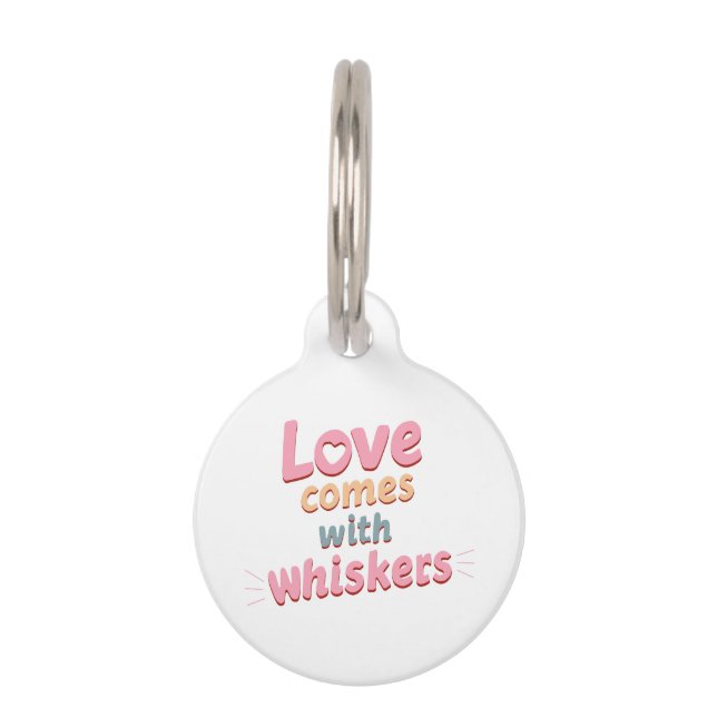 Love Comes with Whiskers ペット　ネームタグ (正面)