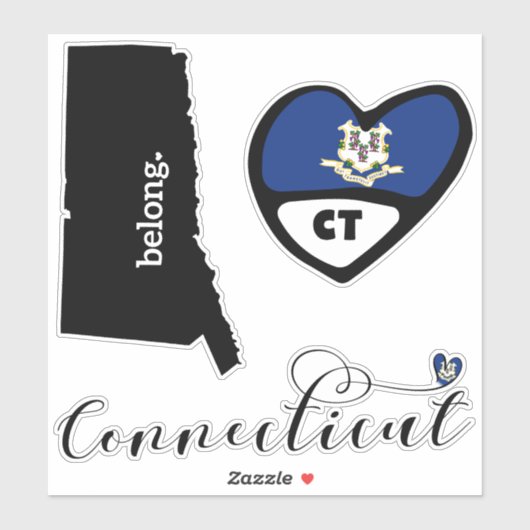 Love Connecticut, 3人のデザイン,ダイカットシール シール (シート)