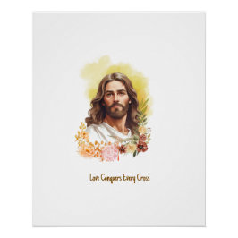 Love Conquers Every Cross- Jesus ポスター