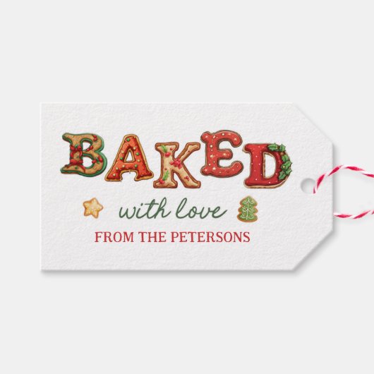 Love Cookie焼いた交換パーティー ギフトタグ (正面(横))