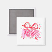Love Coquette Bow Leopard Hearts Valentine Women G マグネット (正面/裏面)