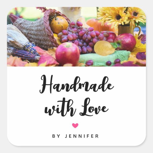 Love Cornucopia Chef's Tableで手作り スクエアシール (正面)