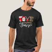 Love Correctional Nurse Santa Stethoscope Leopard Tシャツ (正面)
