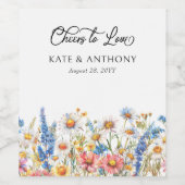 Love Country Wildflower'結婚's応援 ワインラベル (シングルラベル)