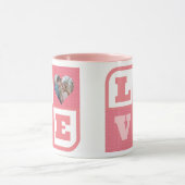 Love Couple Photo Pink Hearts Pattern Valentines マグカップ (中央)