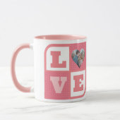 Love Couple Photo Pink Hearts Pattern Valentines マグカップ (左)