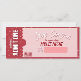 Love Coupon Valentine's Day Card 招待状
