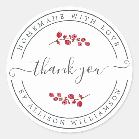 Love Cranberry Sprigとの手作りありがとう ラウンドシール (正面)