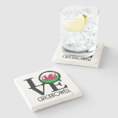 LOVE Crickhowell Wales ストーンコースター (横)