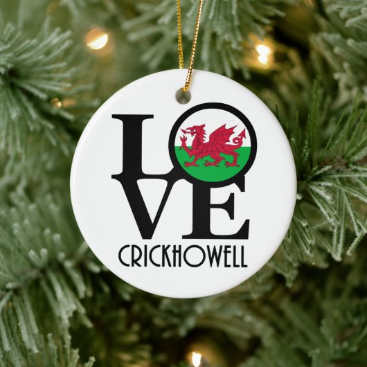 LOVE Crickhowell Wales セラミックオーナメント (ツリー)