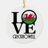 LOVE Crickhowell Wales セラミックオーナメント (正面)